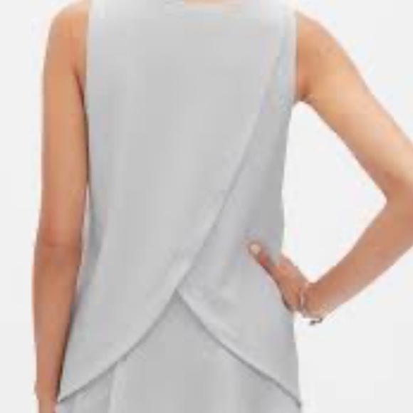 Banana Republic Layer Back Blousy Tank Dusty Teal Mint Green Lightweight Tiers - Picture 8 of 12